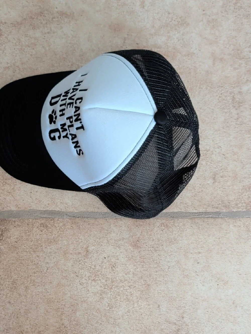 Source Unknown Black & White 'I Can't I Have Plans With My Dog' Trucker Hat